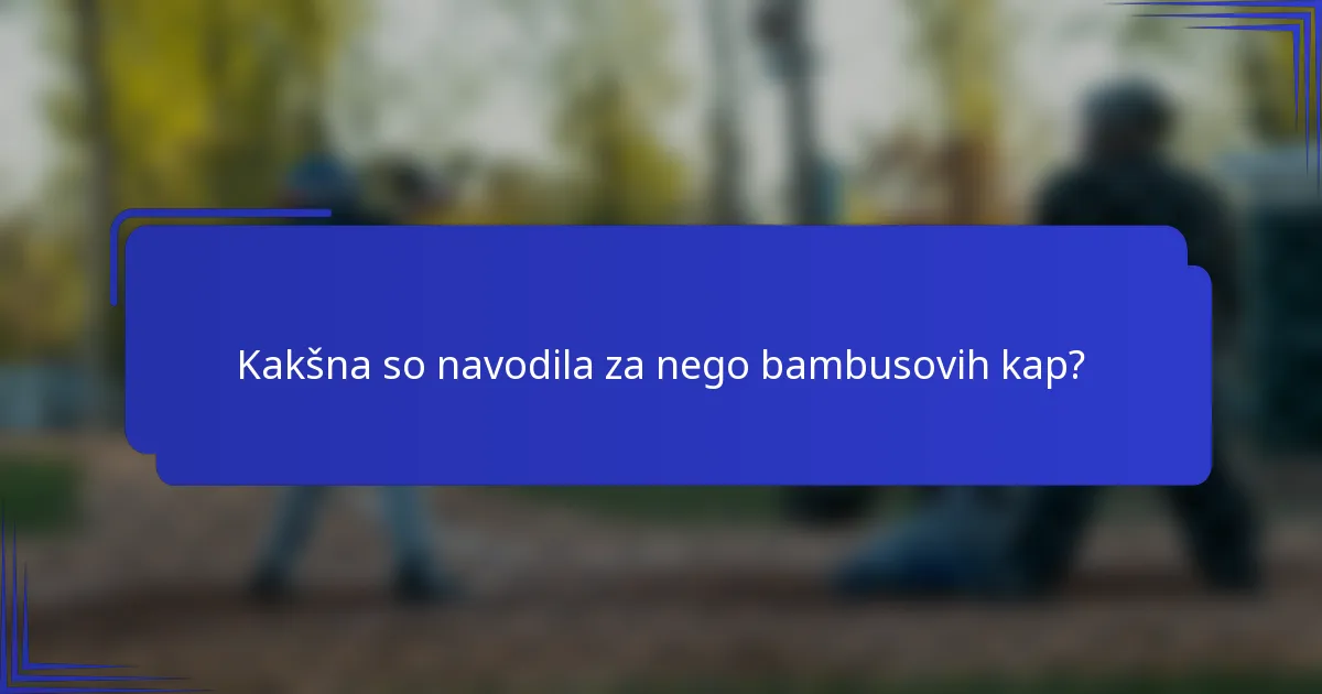 Kakšna so navodila za nego bambusovih kap?