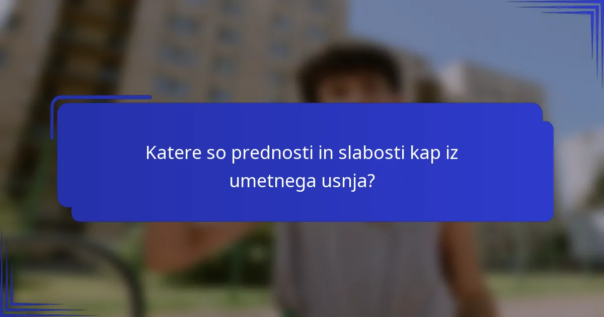 Katere so prednosti in slabosti kap iz umetnega usnja?